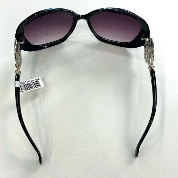 Brand New Round Oversized Black Sunglasses Purple Ombre Fade Lens Celtic Knot - Picture 11 of 15